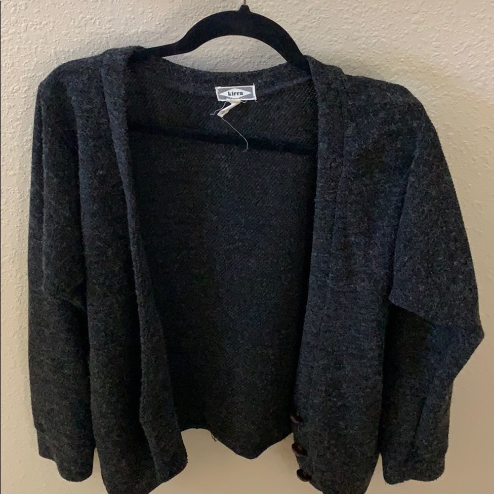 dark gray cardigan